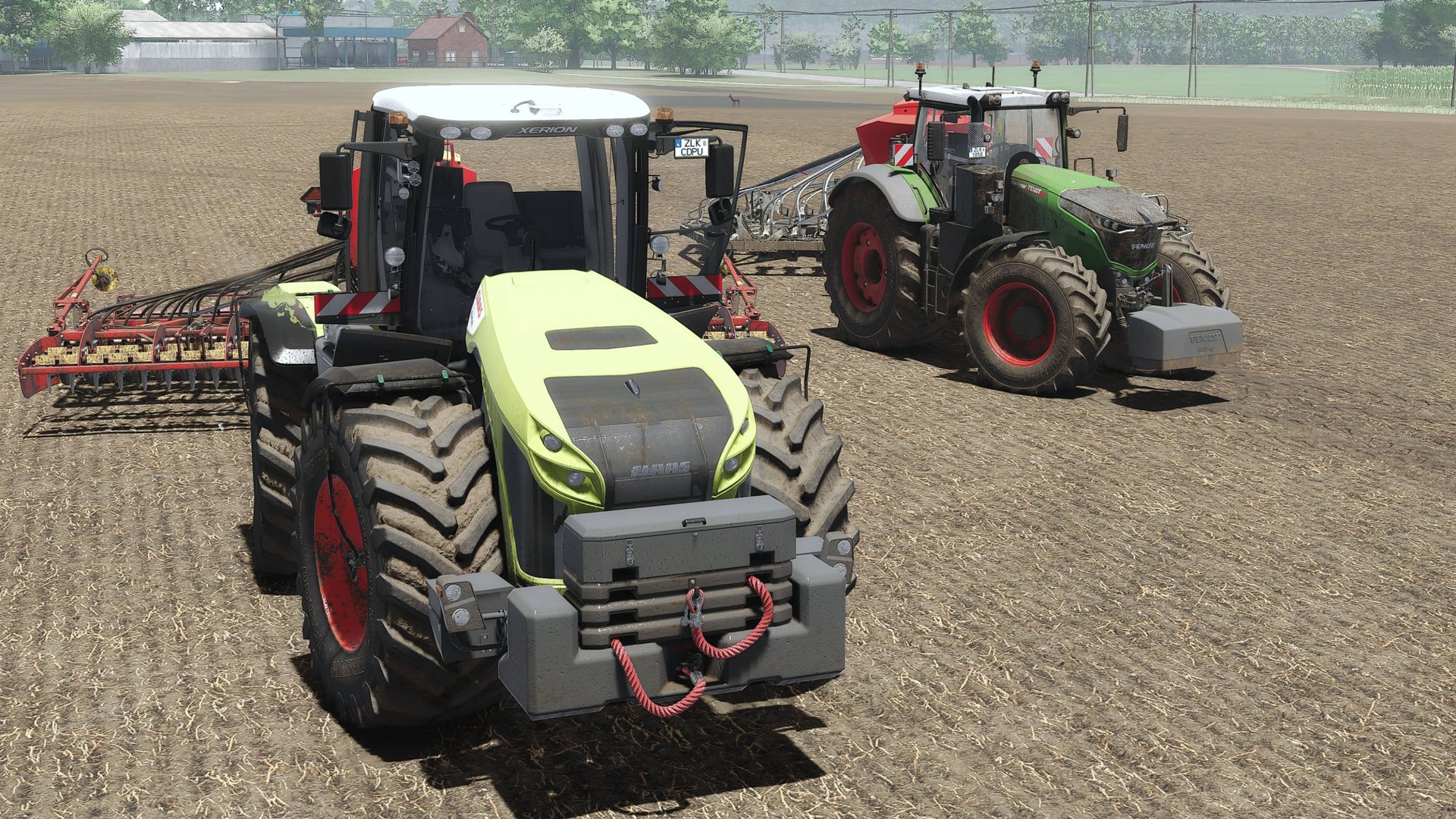 Claas Xerion 4200 и FENDT 1050 сеют ячмень FS25 смотреть онлайн