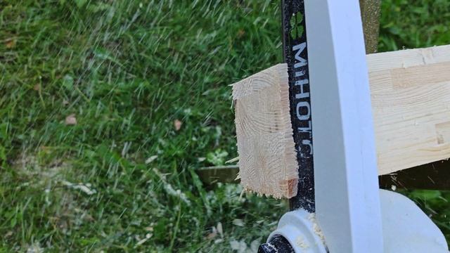 Тест легкой и производительной мини пилы Mihoto 1802 на брусе 8х8!