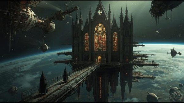 Orbital Gothic Cathedral ⛪ 2-Hour Sci-Fi Ambience | Space Sanctuary Soundscape | Atmospheric | Epic-