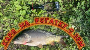 КАРП на РОГАТКУ С 30 М!!!