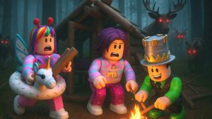 ЛОСЬ ХОЧЕТ НАС ПОЙМАТЬ в РОБЛОКС! 100 дней выживания в СТРАШНОМ ЛЕСУ! НО Папа и ДОЧКИ...