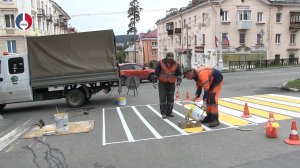 Нанесение дорожной разметки холодным пластиком