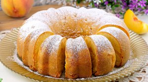 🍑Нежный персиковый пирог на сливках! Мягкий, легкий, воздушный кекс с персиками!