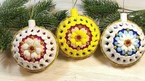 Новогодние игрушки своими руками. Ёлочные игрушки  из фоамирана. Поделки своими руками.