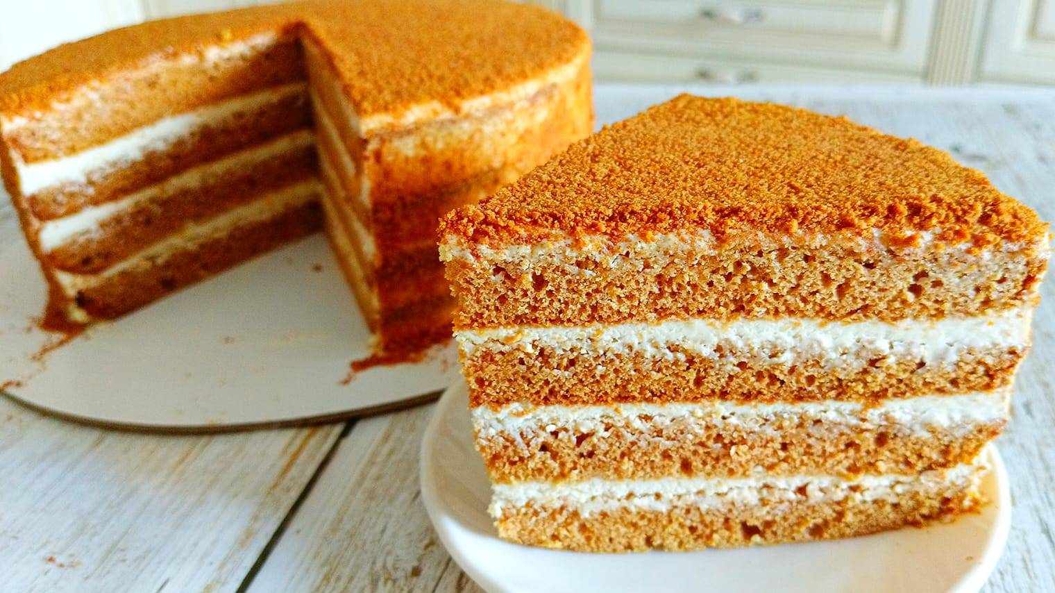 Торт Медовик без раскатки с лимонным крем чиз (готовит мама)! смотреть онлайн