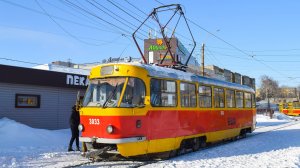 Трамвай Tatra T3SU-3033. Покатушки по Барнаулу.