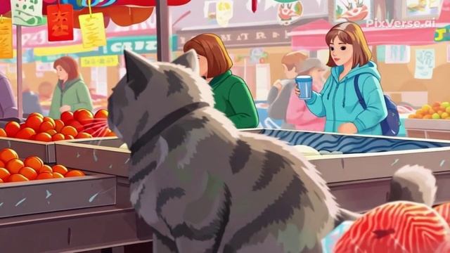 😺 КОТ НА РЫНКЕ: АВАНТЮРЫ УСАТОГО ПРОДАВЦА! 🐟🥕