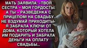 МАТЬ ЗАЯВИЛА: «ТВОЯ СЕСТРА - МОЯ ГОРДОСТЬ!. А ТЫ - РАЗВЕДЕНКА С ПРИЦЕПОМ! НА СВАДЬБУ НЕ ПРИХОДИ!»