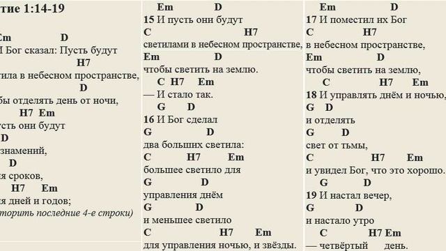 Бытие 1:14-19