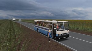 Поездка на Ikarus-256.75 по маршруту №354 по карте Большая Деревня 1.1