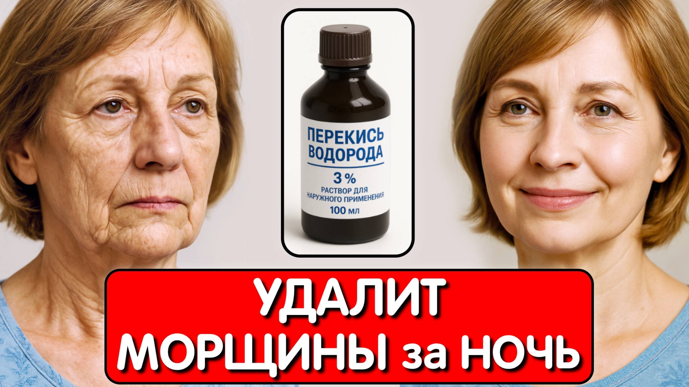 Вот что делает с кожей обычная ПЕРЕКИСЬ - МАСКА УДАЛЯЕТ МОРЩИНЫ и ОМОЛАЖИВАЕТ даже в 70 лет !