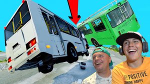 ПАЗ или ТроллейБАС ? Кто дольше едет в Beamng Drive