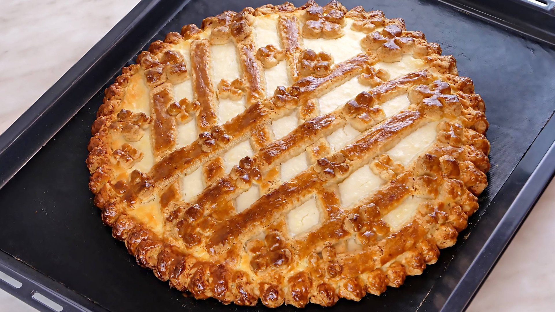 🥧Идеальный пирог из песочного теста с творогом! Песочный пирог с творожной начинкой! смотреть онлайн