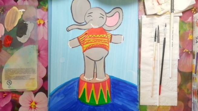 Как нарисовать циркового слона смотреть онлайн