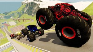 МУЛЬТИКИ ПРО МАШИНКИ 4К Эпические прыжки и столкновения на скоростном монстр-траке Beamng Drive #5