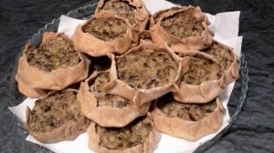 Перепечи с грибами, на ржаной муке