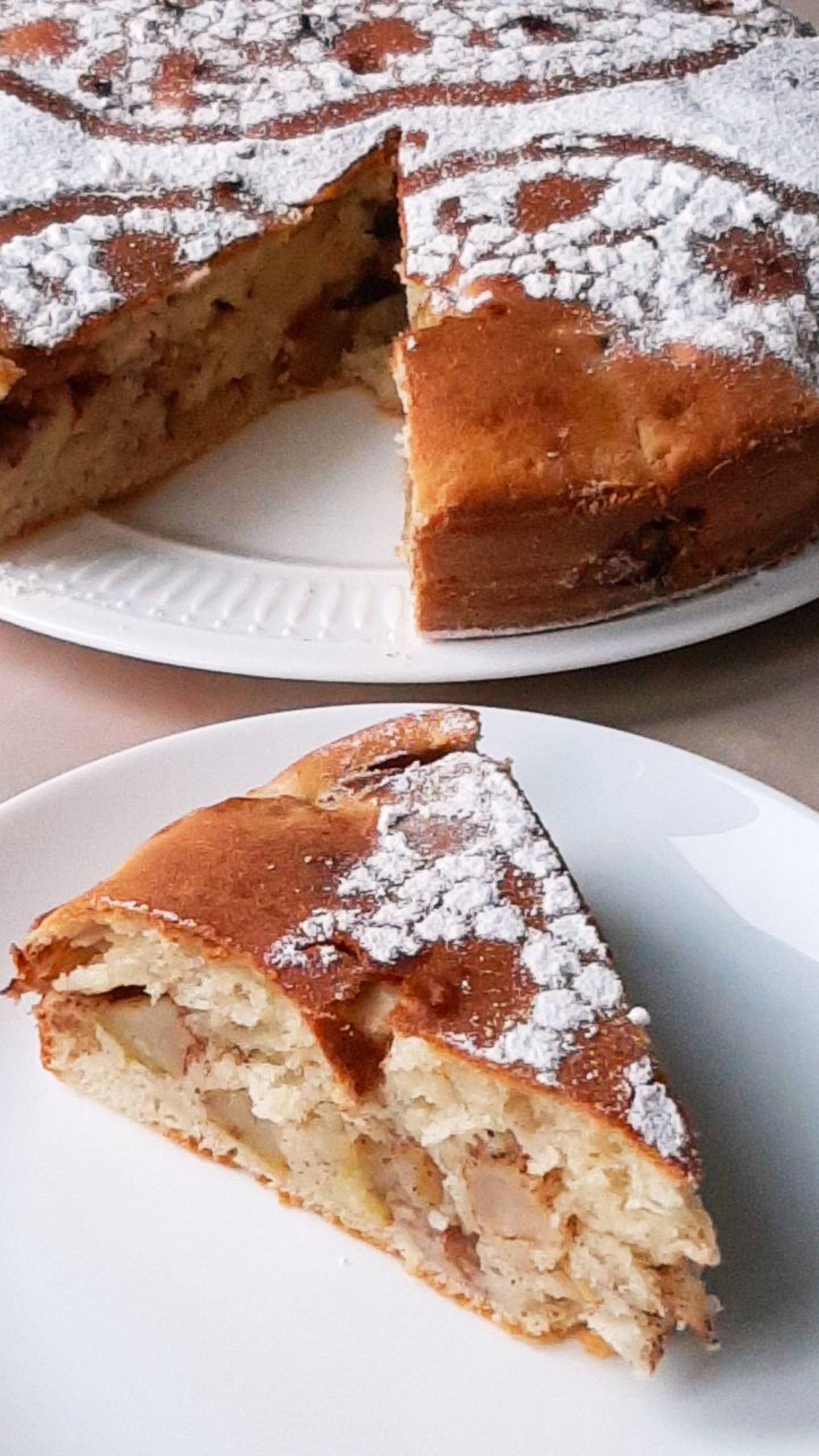 Вкусный и простой! Заливной пирог с яблоками на кефире. Дюжина рецептов с яблоками (2). смотреть онлайн