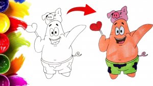 Рисуем Патрика из Спанчбоба в костюме свинки