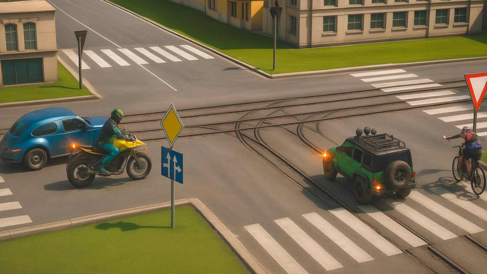 Кто из участников движения поворачивающих налево нарушает правила?