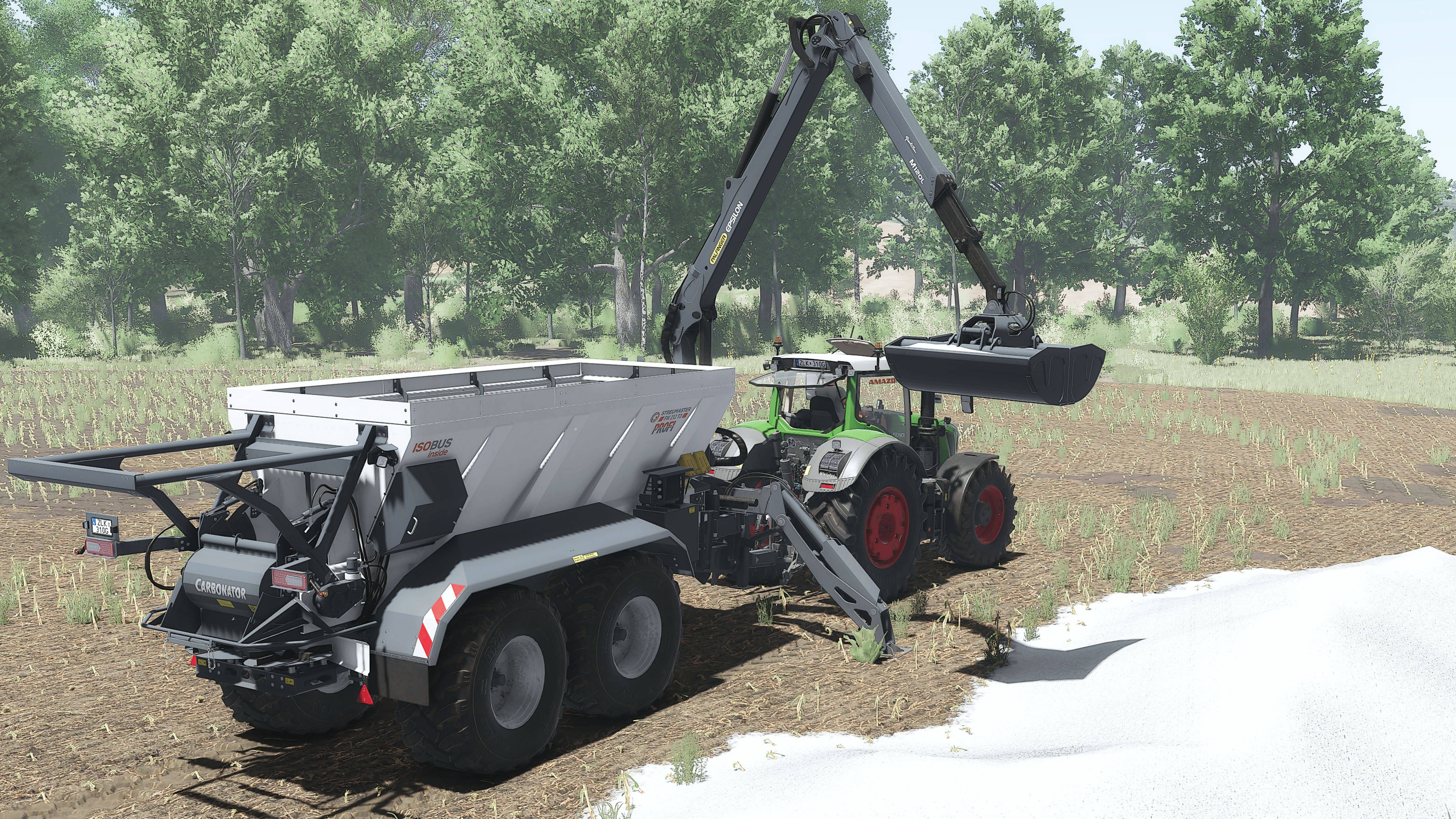 FENDT 939 + STREUMASTER FW 212 TD PROFI Внесение удобрения FS25 смотреть онлайн