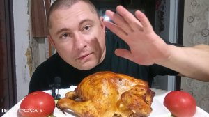 мукбанг/обжорыч/курица запечённая в духовке, сочная/