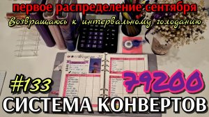 #133 первое распределение сентября 79200р/ снова интервальное голодание