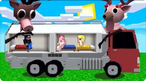 🚛 МЫ Построили БАЗУ Внутри ГРУЗОВИКА и ВЫЖИВАЛИ 99 ночей в Майнкрафт! НУБИК ЛЕСКА ШЕДИ