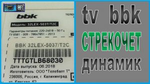 Телевизор BBK. Нет звука, стрекочет динамик.