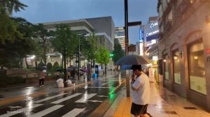 Шикарная Ночная/Дождливая прогулка по центру города Чхонгечхон, площади Чонно и Кванхвамон!