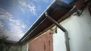 Козырёк для гаража. Водосточная система