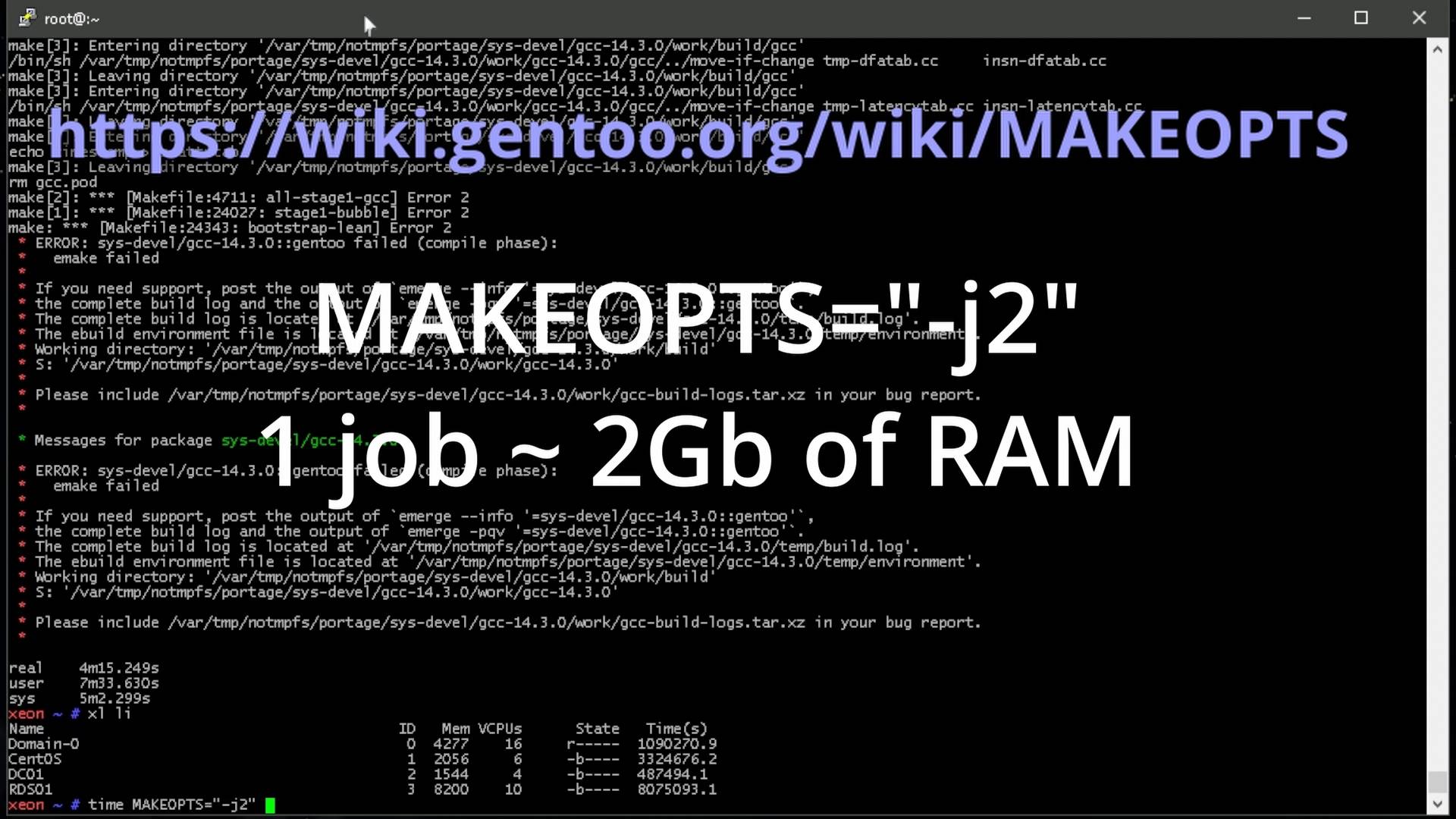Gentoo - Emerge Gcc Error.