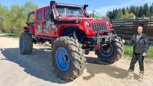 850 Л.С. КРАСНЫЙ ЗВЕРЬ - ОФФРОУД МОНСТР НА 48 КОЛЁСАХ поехал с ГЕЛИКОМ и БАГГИ БТР на оффроад.