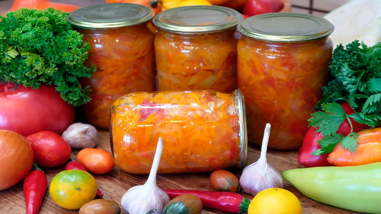 Овощной салат на зиму Ленинградский смотреть онлайн