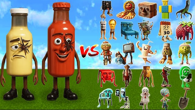 Кетчуру Мустуру против всех БОССОВ Brainrot, Майнкрафте с модами