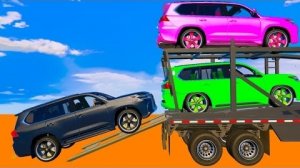 Человек-паук перевозит внедорожники на грузовике GTA 5