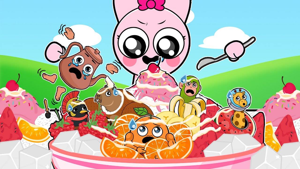 Малышка Пинки ест фруктовый брейнрот бингу? Невероятный Спрунки - Брейнрот МУКБАНГ | ASMR | Анимация смотреть онлайн