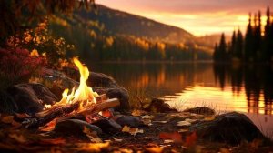 Расслабляющие звуки огня, воды и птиц. Фоновые обои для хорошего настроения