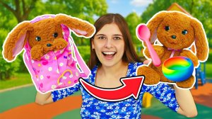 🐶🎒 Милый щенок и Маша гуляют вместе! Игрушка Кокер Бейби Поуз