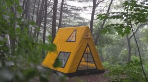 Кемпинг под ливнем в большой палатке. Бушкрафт. АСМР. Палатка-дом