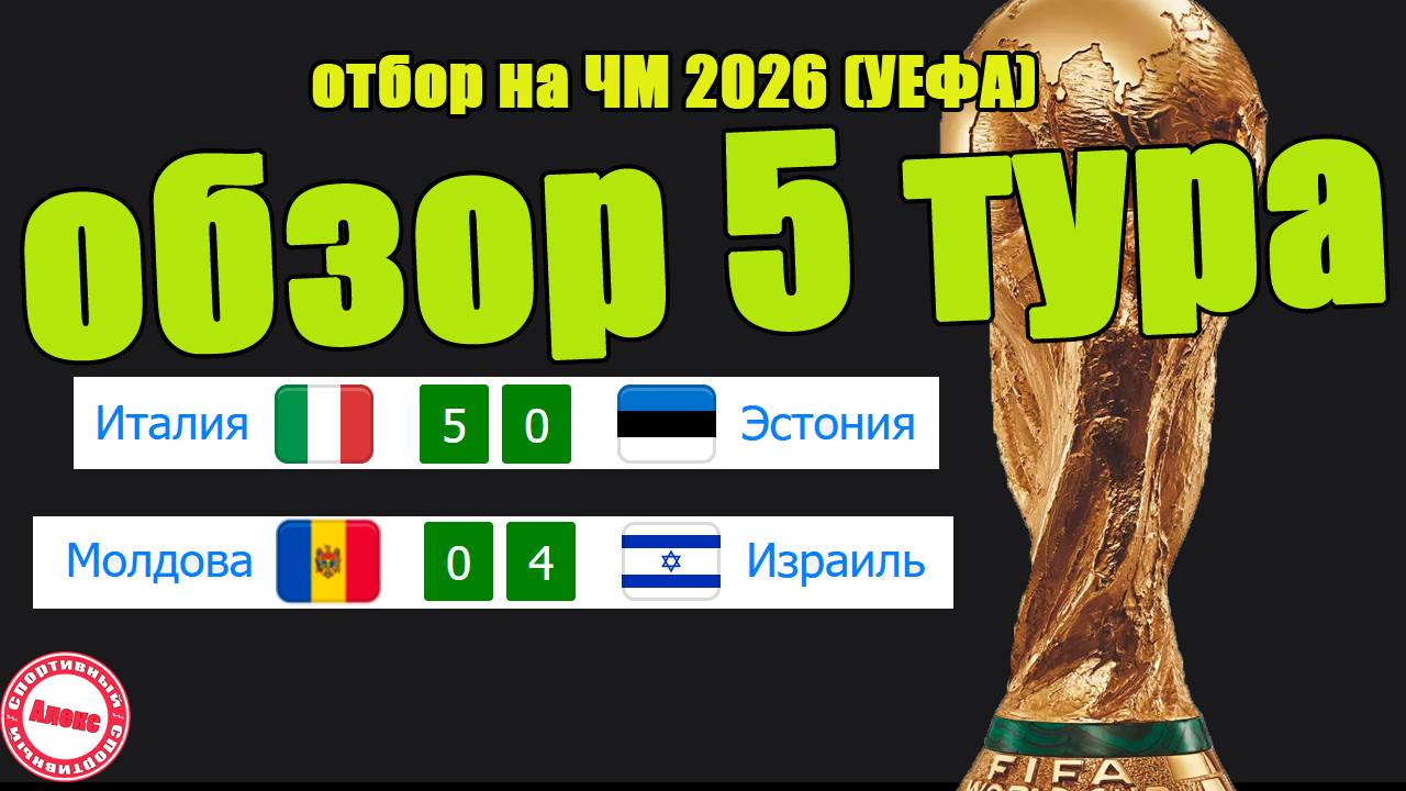 ЧМ 2026 (УЕФА). Обзор 5-го тура: результаты, расписание, таблицы. смотреть онлайн