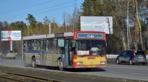 Автобус Mercedes-Benz O405N2 (АС 285 22). Покатушки по Барнаулу. / Driving a Mercedes-Benz O405N2.