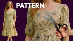 Выкройка летнего платья  .Секрет простых и элегантных платьев