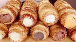 хрустящие трубочки с кремом