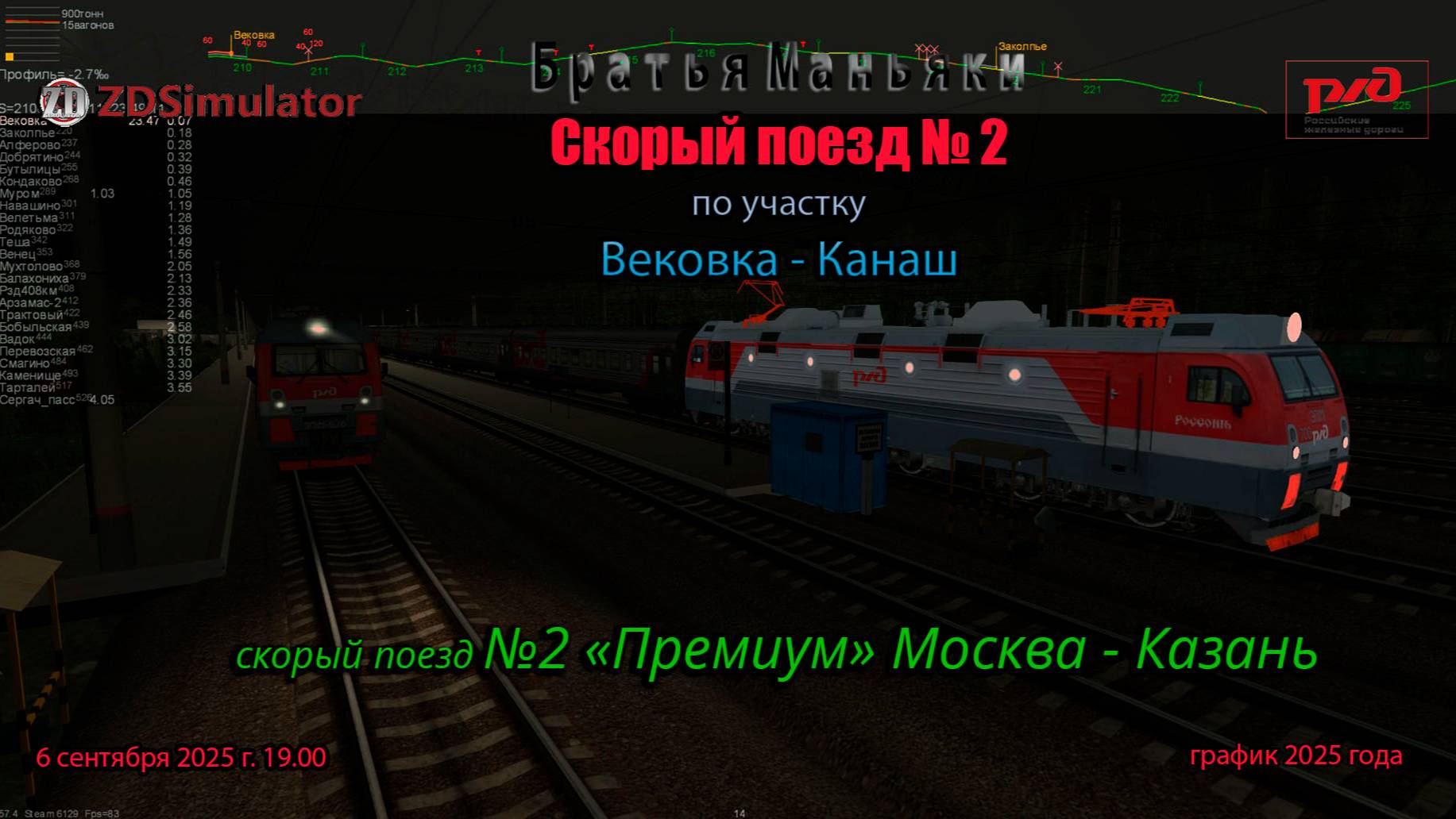 ZDSimulator - скорый поезд №2 