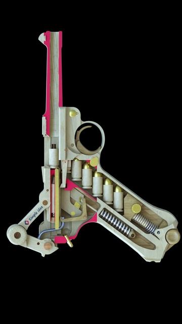 How a Luger pistol works (right view) смотреть онлайн