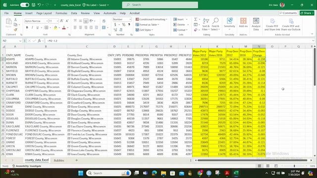 002. 3.1 Excel Wisconsin Elections