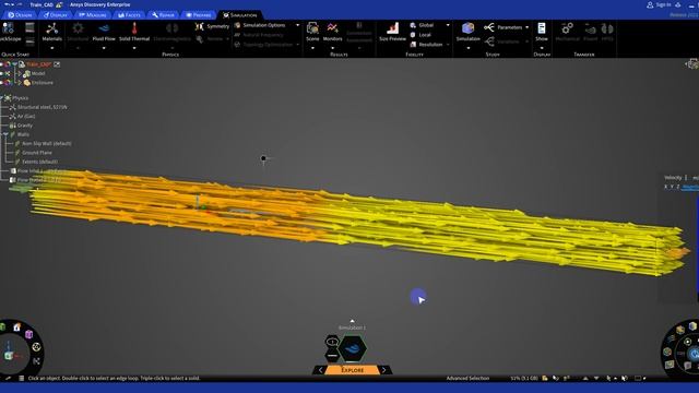 Быстрый расчет внешней аэродинамики в Ansys Discovery на примере поезда. смотреть онлайн