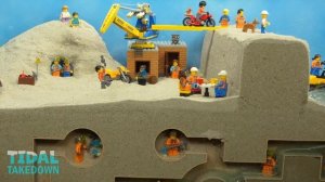 Наводнение на алмазной шахте Lego - Эксперимент по прорыву дамбы из-за цунами