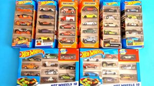 Распаковка множества моделей машинок Hot Wheels и Matchbox