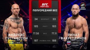 Андреас Густафссон против Рината Фахретдинова (видео). UFC Fight Night